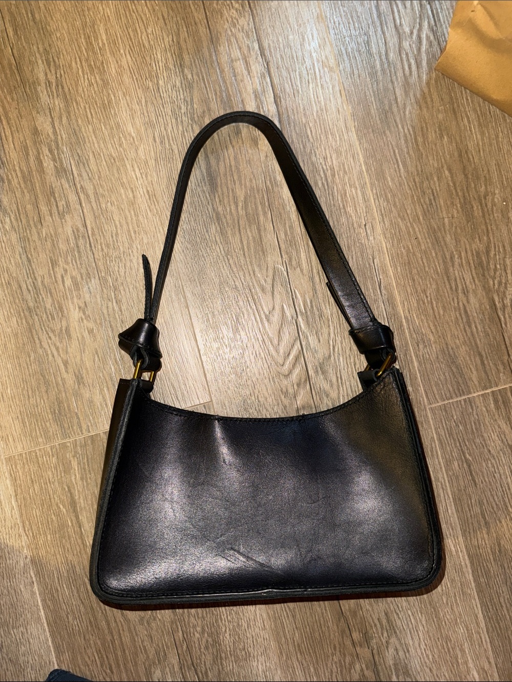 Madewell Sydney Black Leather Shoulder Bag